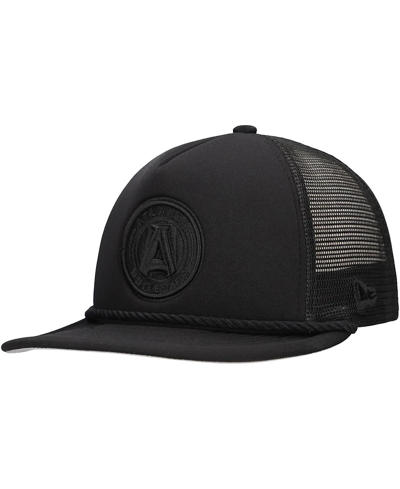 New Era Men's Black Atlanta United Fc Active Tone Golfer Snapback Hat