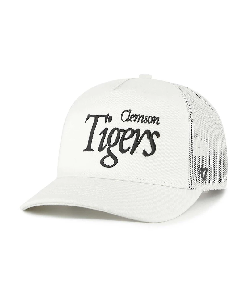 '47 Brand Men's and Women's Cream Clemson Tigers Foundation Script Adjustable Trucker Hat
