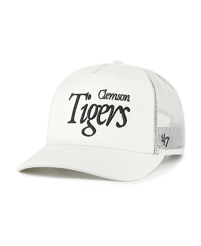 '47 Brand Men's and Women's Cream Clemson Tigers Foundation Script Adjustable Trucker Hat