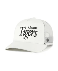 '47 Brand Men's and Women's Cream Clemson Tigers Foundation Script Adjustable Trucker Hat
