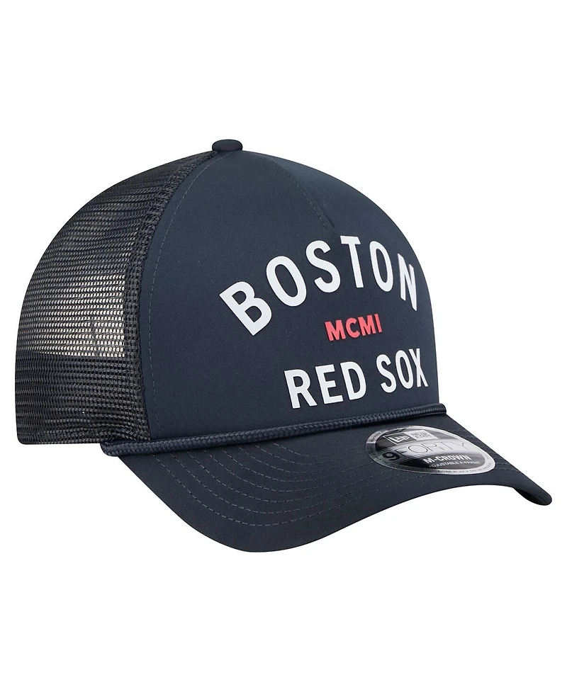 New Era Men's Navy Boston Red Sox Minimalist 9FORTY A-Frame Adjustable Hat