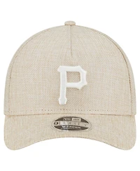 New Era Men's Beige Pittsburgh Pirates Cotton Weave M-Crown A-Frame 9FORTY Adjustable Hat