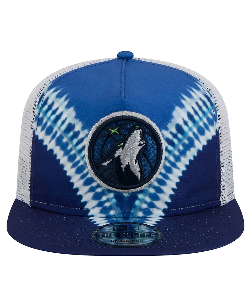 New Era Men's Navy/Blue Minnesota Timberwolves Throwback Dye Golfer Snapback Hat