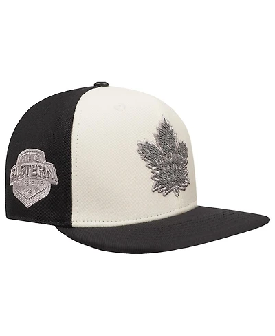 Pro Standard Men's Cream/Black Toronto Maple Leaf's French Terry Snapback Hat