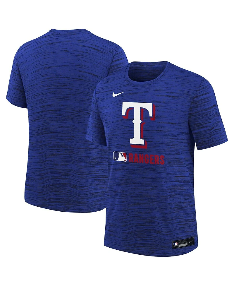 Nike Big Boys and Girls Royal Texas Rangers Authentic Collection Velocity Performance T-Shirt