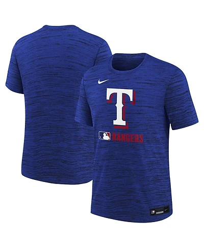 Nike Big Boys and Girls Royal Texas Rangers Authentic Collection Velocity Performance T-Shirt