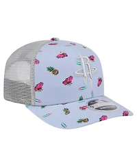 New Era Men's Light Blue/Gray Houston Rockets Adventure Aloha Pattern 9SEVENTY Stretch-Snap Hat