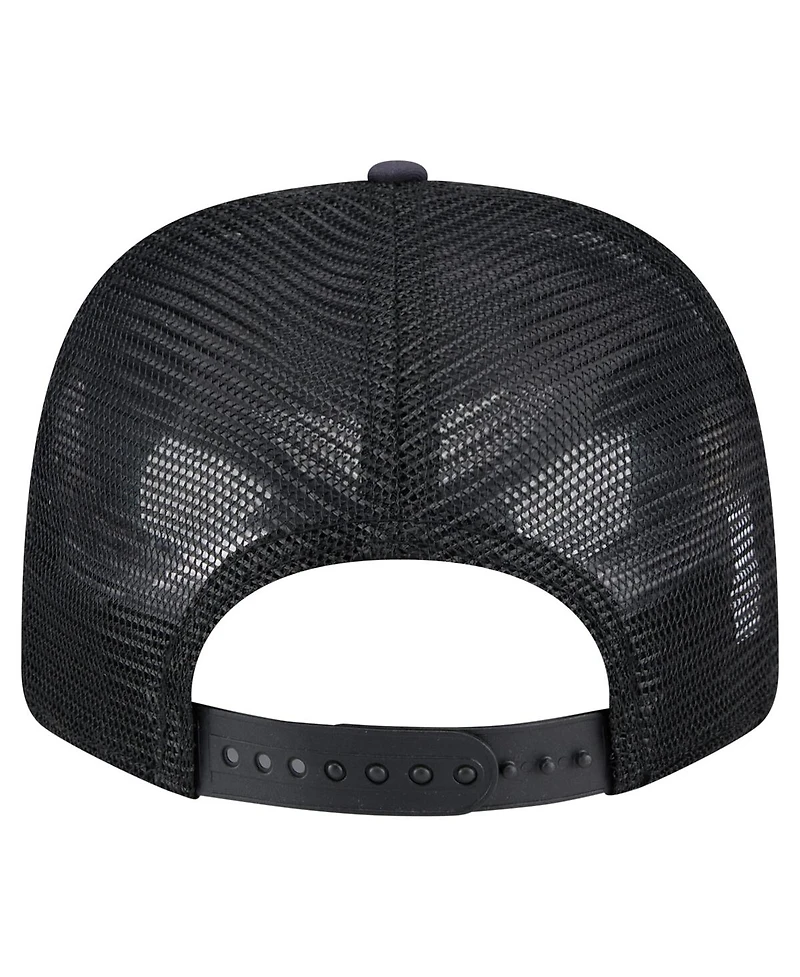 New Era Men's Navy/Black Carolina Panthers Adventure Drinks Pattern 9SEVENTY Stretch Snap Hat