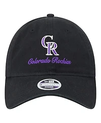 New Era Women's Black Colorado Rockies Preppy Team 9TWENTY Adjustable Hat