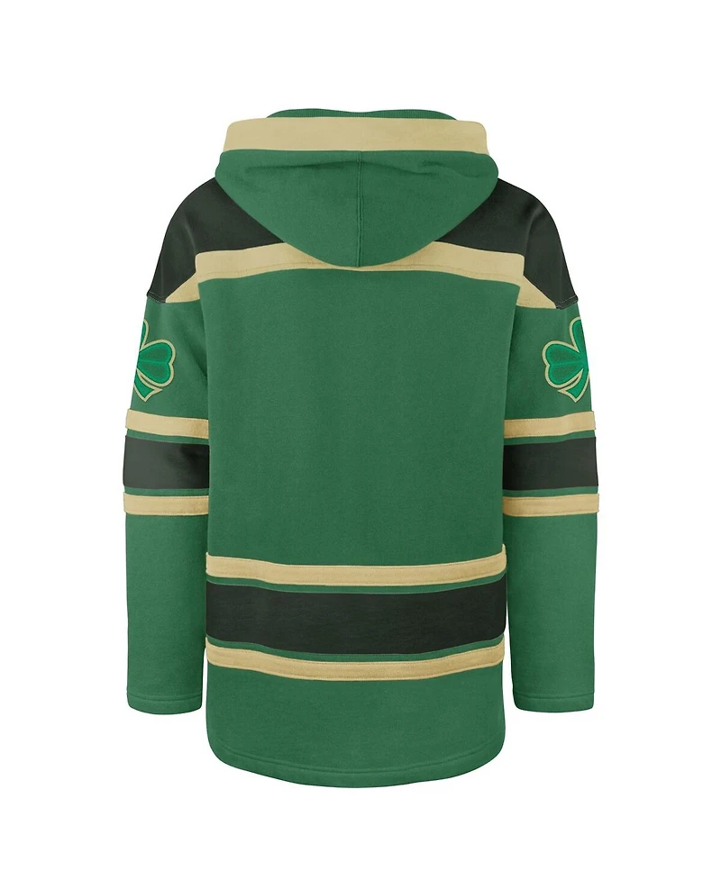 '47 Brand Men's Kelly Green Boston Celtics McLucky Superior Lace-Up Pullover Hoodie Sweatshirt