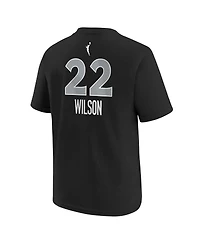Nike Big Boys and Girls A'ja Wilson Black Las Vegas Aces Explorer Edition Name Number T-Shirt