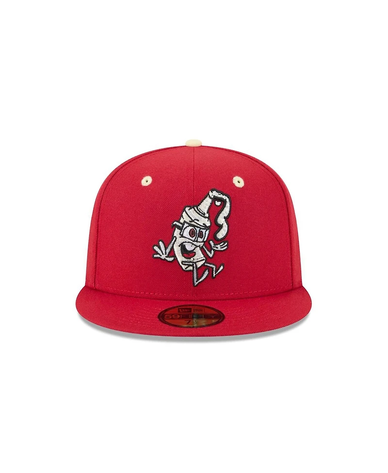 New Era Men's Red Rocket City Trash Pandas Theme Nights 59FIFTY Fitted Hat