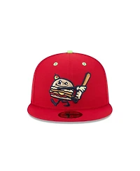 New Era Men's Red Akron RubberDucks Theme Nights 59FIFTY Fitted Hat