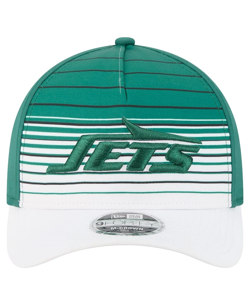 New Era Men's White/Green New York Jets Adventure Gradient 9FORTY M-Crown A-Frame Adjustable Hat