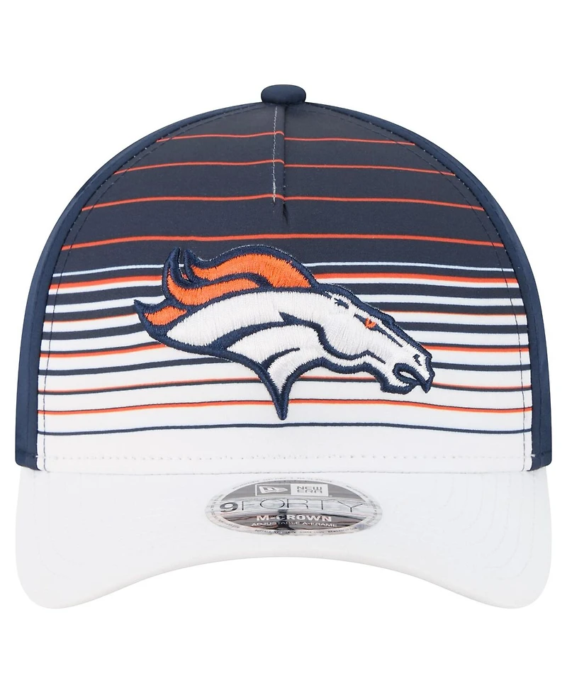 New Era Men's White/Navy Denver Broncos Adventure Gradient 9FORTY M-Crown A-Frame Adjustable Hat