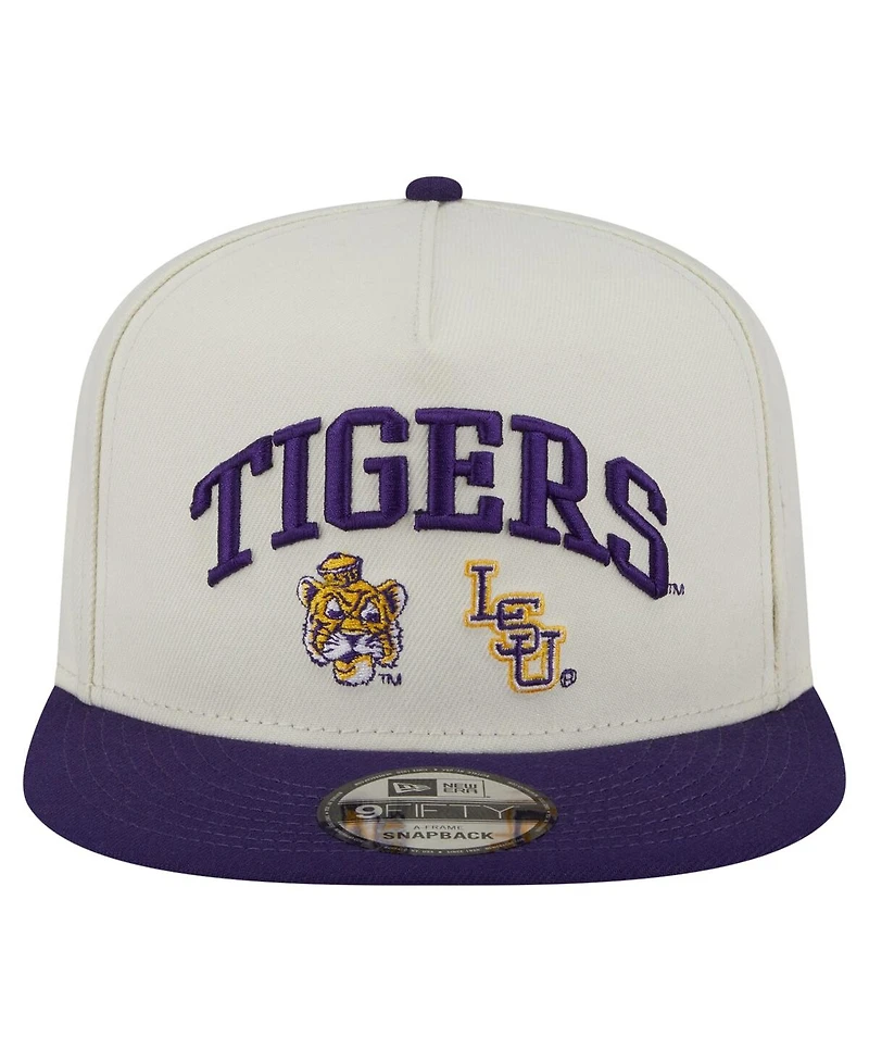 New Era Men's White Lsu Tigers Collegiate 9FIFTY A-Frame Snapback Hat