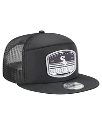 New Era Men's Black Chicago White Sox Split Panel 9FIFTY Trucker Snapback Hat