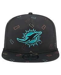 New Era Men's Black Miami Dolphins Gummy Golfer Snapback Hat