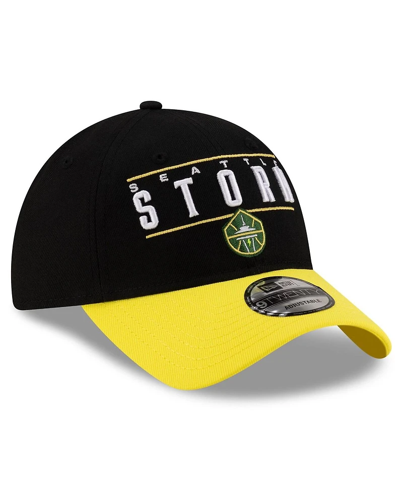 New Era Men's and Women's Black/Yellow Seattle Storm 2025 Wnba Draft 9TWENTY Adjustable Hat