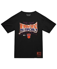 Mitchell & Ness Men's Black New York Knicks Worldwide Collection Glow Up T-Shirt