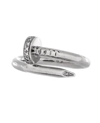 Pre-Owned Cartier Juste un Clou Ring 18K White Gold with Diamonds
