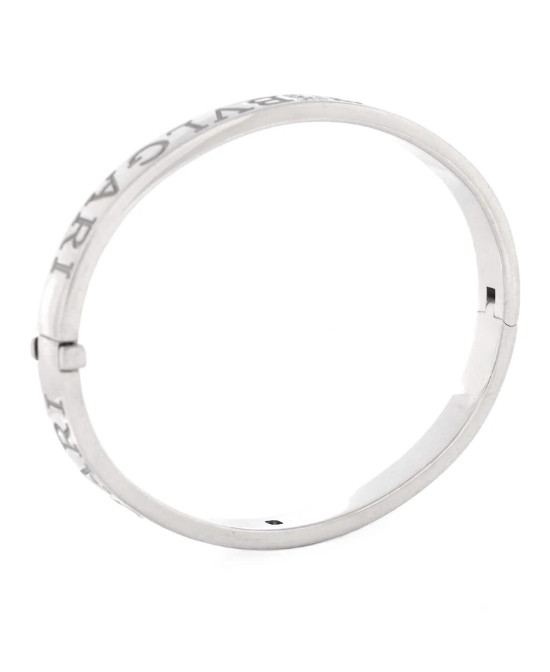 Pre-Owned Bvlgari Bvlgari Bvlgari Bangle Bracelet 18K White Gold with 2 Diamonds