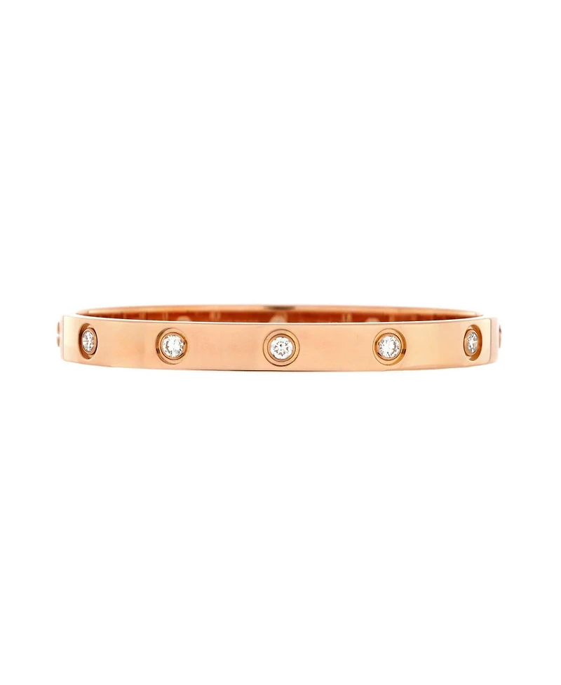 Pre-Owned Cartier Love 10 Diamond Bracelet 18K Rose Gold with Diamonds
