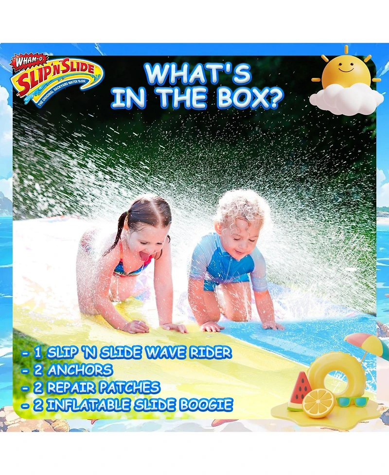 Wham-o Slip N Slide Double Wave Rider 18ft with Boogie, for Kids 5-12 Years Summer Toys Easy Setup