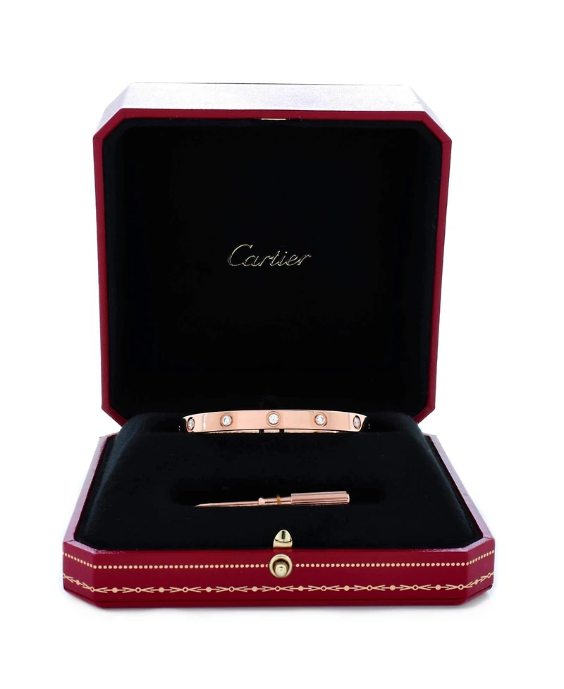 Pre-Owned Cartier Love 10 Diamond Bracelet 18K Rose Gold with Diamonds