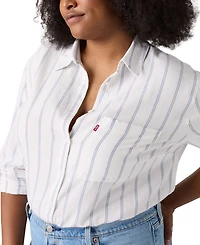 Levi's Plus Darlene Striped Linen-Blend Shirt