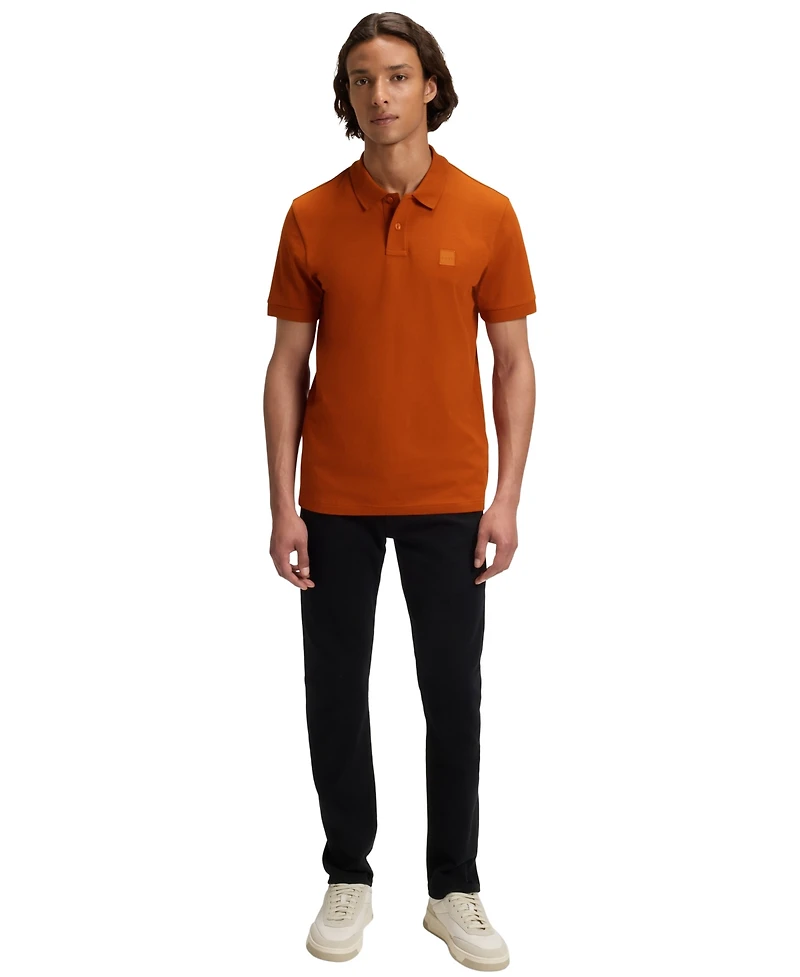 Boss by Hugo Men's Slim-Fit Stretch-Cotton Logo Patch Polo Shirt