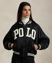 Polo Ralph Lauren Women's Logo Satin Bomber Jacket