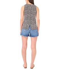 Vince Camuto Women's Printed Keyhole-Back Tank Top