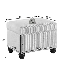 Convenience Concepts 17.75" Designs4Comfort Corduroy 5th Avenue Storage Ottoman