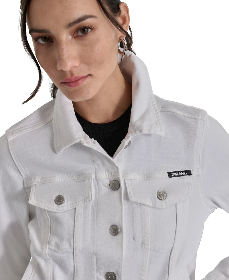 Dkny Jeans Women's Button-Down Denim Trucker Jacket