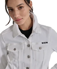 Dkny Jeans Women's Button-Down Denim Trucker Jacket