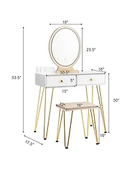 Industrial Makeup Dressing Table with 3 Lighting Modes
