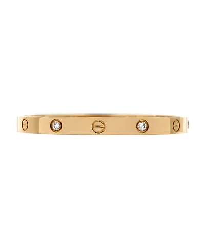 Pre-Owned Cartier Love 4 Diamond Bracelet 18K Gold with Diamonds