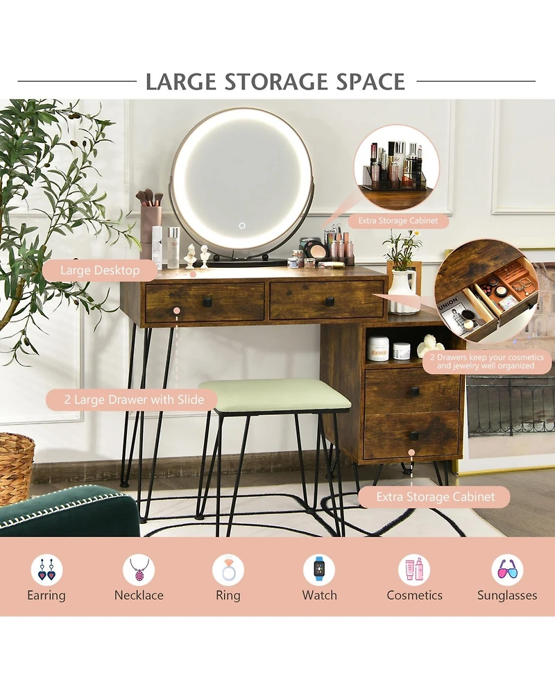 Modern Dressing Table with Storage Cabinet