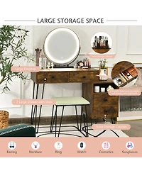 Modern Dressing Table with Storage Cabinet