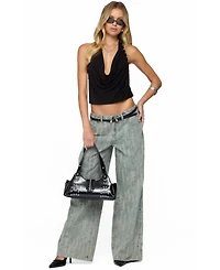Edikted Women's Blaze Distressed Low Rise Jeans