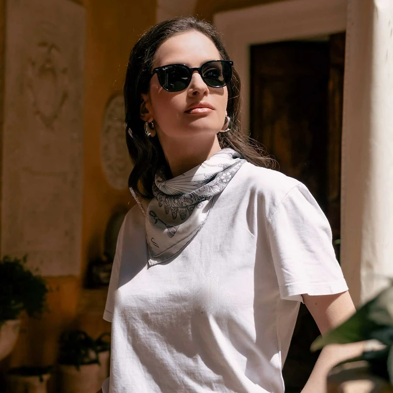Venetian Fan - Silk Bandana for Women