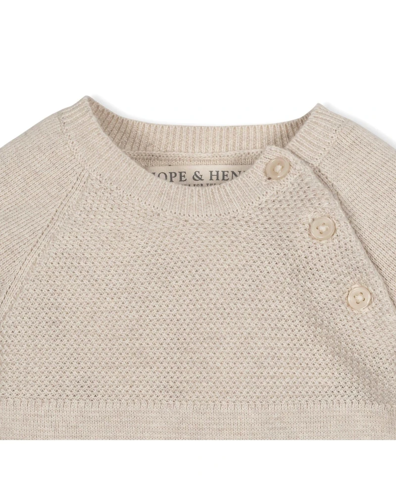 Hope & Henry Baby Organic Raglan Footed Sweater Romper