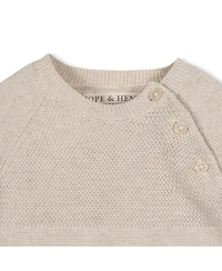 Hope & Henry Baby Organic Raglan Footed Sweater Romper