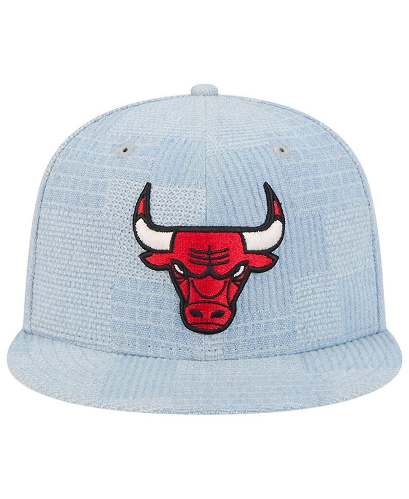 New Era Men's Denim Chicago Bulls Injection Denim Patchwork 9FIFTY Snapback Hat