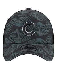 New Era Men's Black Chicago Cubs 9FORTY A-Frame Trucker Adjustable Hat