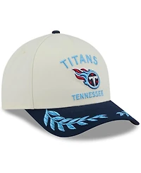 New Era Men's Cream/Navy Tennessee Titans 2025 Nfl Draft 9FORTY A-Frame M-Crown Adjustable Hat