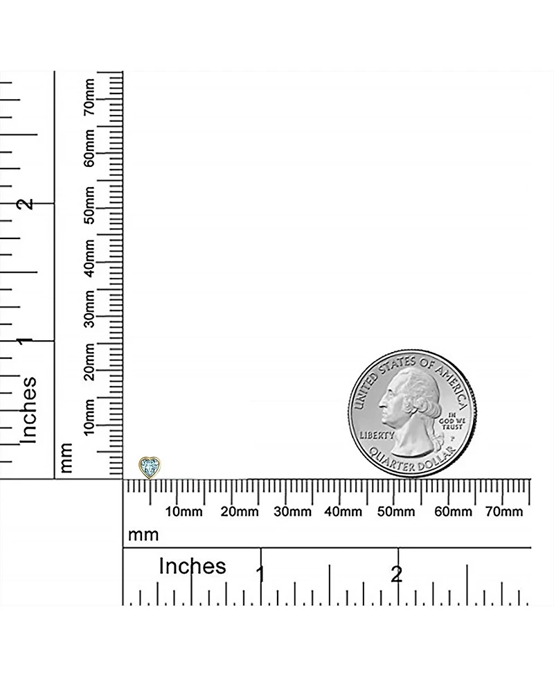 Bling Jewelry Tiny Cubic Zirconia Cartilage Ear Lobe Piercing Yellow 14K Gold Cz Halo Heart Stud Earring 1 Piece Helix Daith Screw Back 4MM