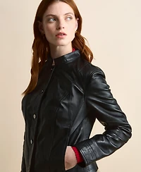 Furniq Uk Women's Leather Bomber Jacket, Created for Macys