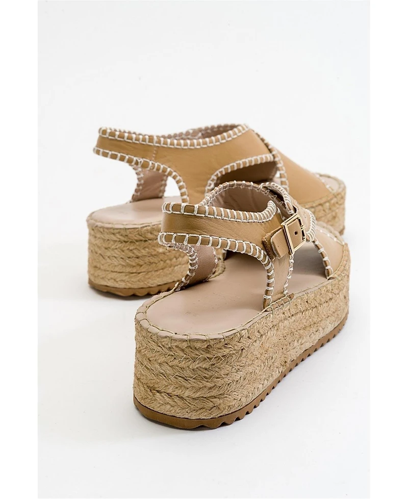 Forever & Always Shoes Bellezza Leather Platform Sandals
